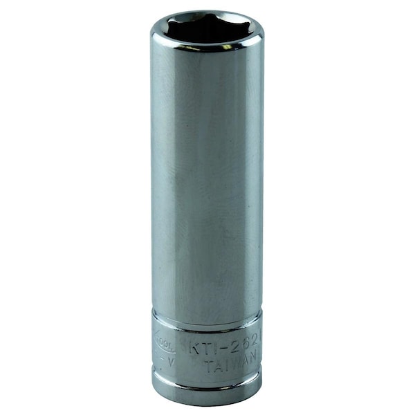K-Tool International 1/4" Drive, 13mm Metric Socket, 6 Points, Deep 6Pt, Chrome 1/4"Dr, 13mm KTI-26213 - main